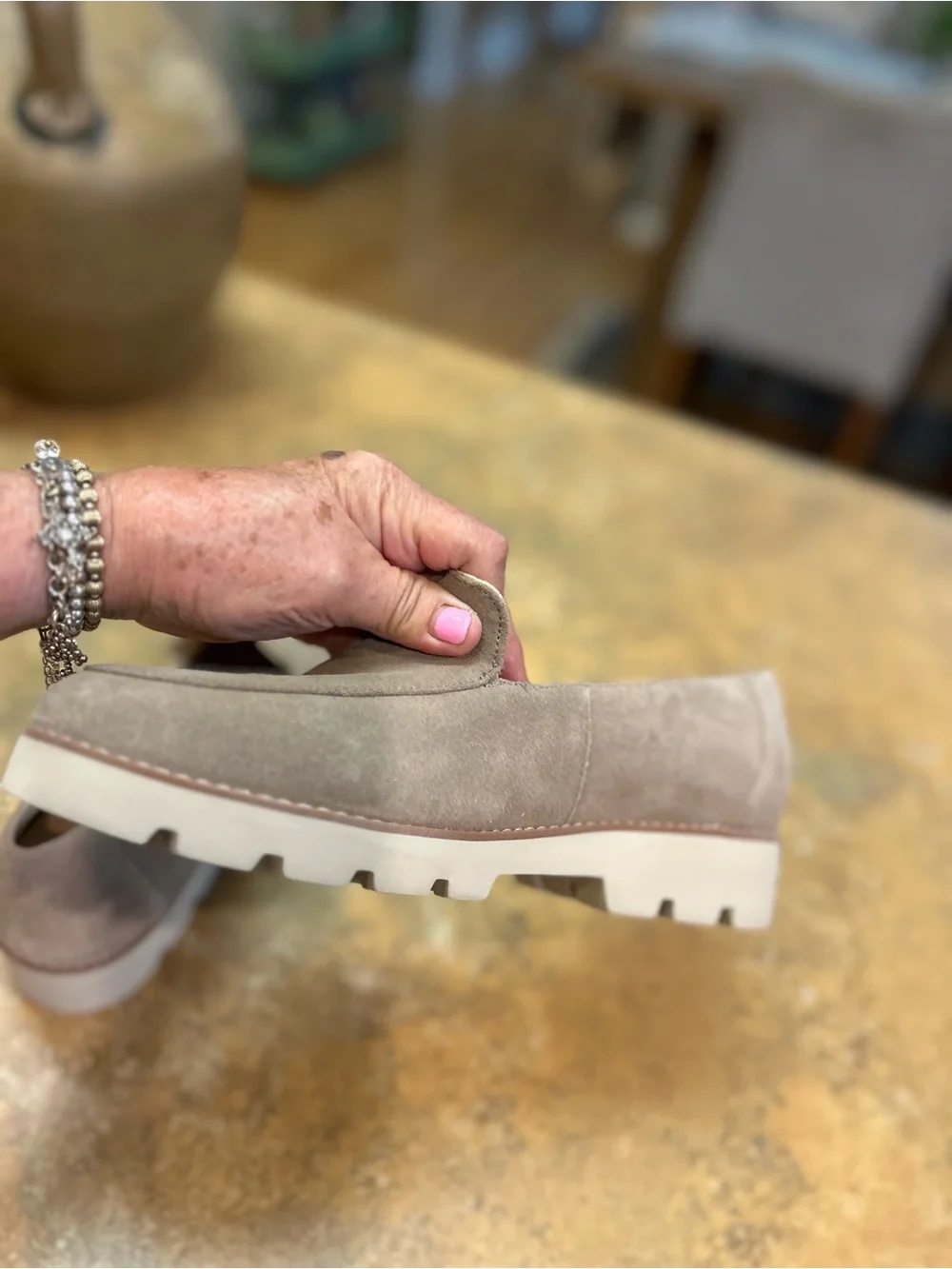Vionic Kensley Taupe Suede Slip-On Loafers